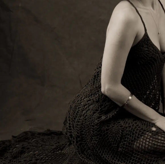 Free People dark army green crochet dress - Picture 12 of 12